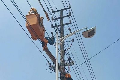 揚州供電公司配電運檢室?guī)щ姍z修線路